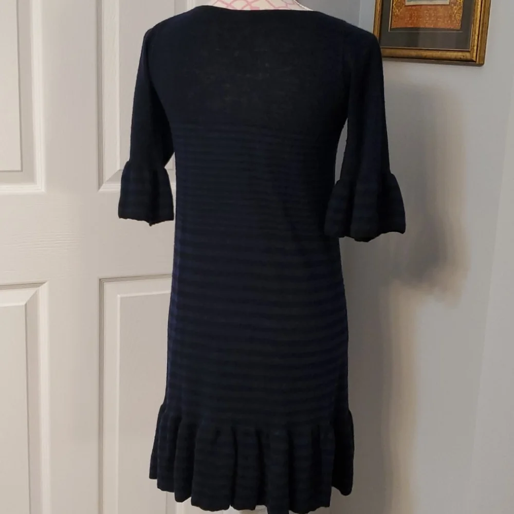 Free People black and blue 100% wool dress sz M